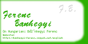 ferenc banhegyi business card